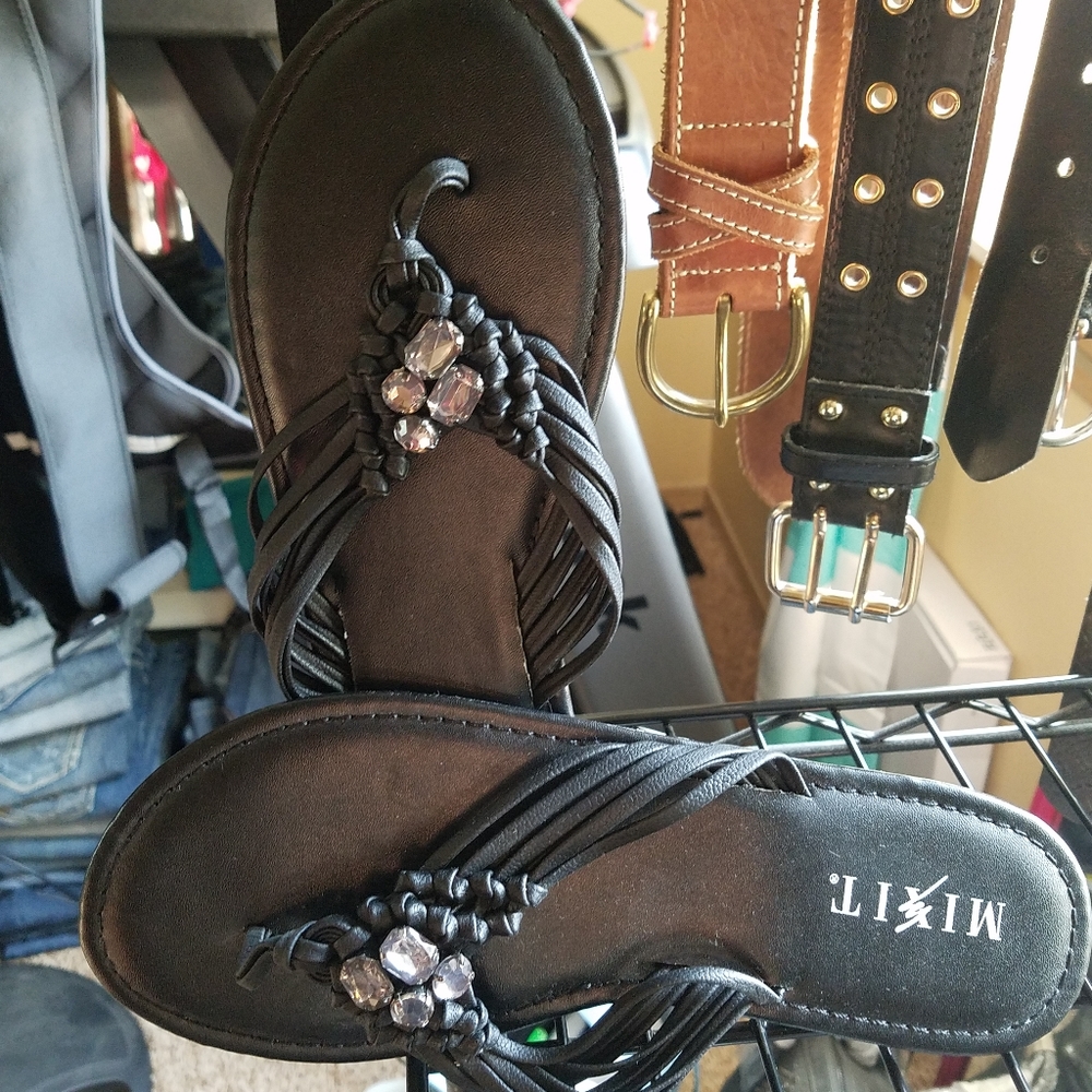 Mixit flip flops with gemstones